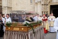 Arrival of the body of St. Leopold Mandic in Zagreb Cathedral, Croatia Royalty Free Stock Photo