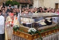 Arrival of the body of St. Leopold Mandic in Zagreb Cathedral Royalty Free Stock Photo