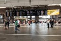 Arrival and departure board at Oslo central station.