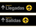 Arrival and departures airport signs in Spanish Royalty Free Stock Photo