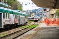 Arrival of Italian regional train