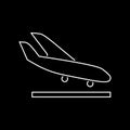 Arrival landing plane icon simple flat vector illustration