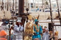 Arrival of the Magi in Barcelona by ship Royalty Free Stock Photo