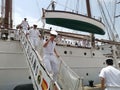 Arrival of the Sailing School Ship Juan SebastiÃÂ¡n de Elcano to the Naval Military School of MarÃÂ­n, Pontevedra