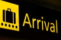 Arrival sign at airport Royalty Free Stock Photo