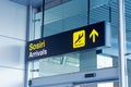 Arrivals airport sign