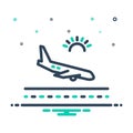 Mix icon for Arrivals, coming and airplane