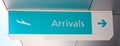 Arrivals sign Royalty Free Stock Photo