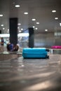 Arrived luggage going around on a conveyor belt Royalty Free Stock Photo