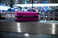 Arrived luggage going around on a conveyor belt Royalty Free Stock Photo