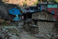 Arriving at colorful Jagat mountain village
