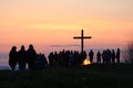 Arriving at the Cross for Dawn Communion, Easter