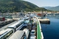 Arriving on the ferry from Ithaka to the harbour at Argostoli in Kephalonia Royalty Free Stock Photo