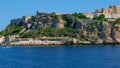 arriving at the Isole Tremiti islands in Apulia, Italy, by boat