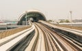 Arriving to Dubai metro station Royalty Free Stock Photo