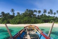 Arriving by a traditional Boat to the beautiful Banyak Islands in Sumatra, Indonesia.