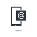 arroba icon on white background. Simple element illustration from communication concept Royalty Free Stock Photo