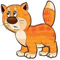 Arrogant ginger cat character, cartoon illustration, isolated object on a white background, vector illustration Royalty Free Stock Photo