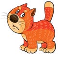 Arrogant ginger cat character, cartoon illustration, isolated object on a white background, vector illustration Royalty Free Stock Photo