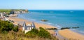 Arromanches beach and Cap Manvieux in Normandy Royalty Free Stock Photo