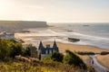 Arromanches beach and Cap Manvieux in Normandy Royalty Free Stock Photo