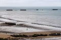 Arromanches, France 09.26.2019 D-Day Normandy Beaches museum site with statue Royalty Free Stock Photo