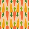ÃÂ¡arrot seamless pattern vector illustration. Colorful vegetables hand drawn ornament. Healthy nutrition