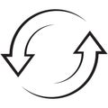 repeat arrow icon, roundabout symbol, arrow icon for using technology devices Royalty Free Stock Photo