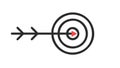 Arrow Aiming at Target Outline Icon, vector design Generative AI Royalty Free Stock Photo