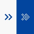 Arrow, Arrows, Right Line and Glyph Solid icon Blue banner Line and Glyph Solid icon Blue banner Royalty Free Stock Photo