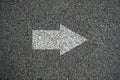 Arrow on the on Asphalt roads Royalty Free Stock Photo