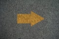 Arrow on the on Asphalt roads Royalty Free Stock Photo