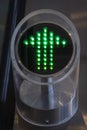 Arrow on Automatic escalator for public tranportation