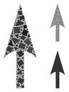 Arrow axis y Mosaic Icon of Trembly Parts Royalty Free Stock Photo