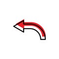 Arrow, back, left arrow flat icon. Design vector Royalty Free Stock Photo