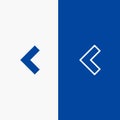 Arrow, Back, Left Line and Glyph Solid icon Blue banner Line and Glyph Solid icon Blue banner Royalty Free Stock Photo