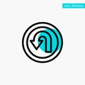 Arrow, Back, Navigation, Way turquoise highlight circle point Vector icon Royalty Free Stock Photo