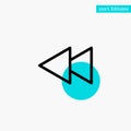 Arrow, Back, Reverse, Rewind turquoise highlight circle point Vector icon