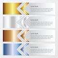 Arrow Banner design gold, bronze, silver, blue color Royalty Free Stock Photo