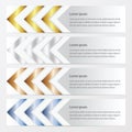 Arrow Banner Design gold, bronze, silver, blue color Royalty Free Stock Photo