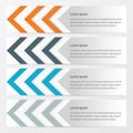 Arrow Banner Design Orange , blue, gray color Royalty Free Stock Photo