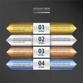 Arrow Banner gold, bronze, silver, blue color gradient Royalty Free Stock Photo