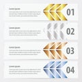 Arrow Banner template gold, bronze, silver, blue color Royalty Free Stock Photo