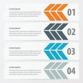 Arrow Banner template Orange , blue, gray color Royalty Free Stock Photo