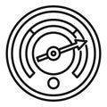 Arrow barometer icon, outline style Royalty Free Stock Photo