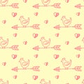 Arrow bird pattern love handpainted