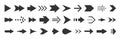 Arrow black pointer direction cursor flat icon set Royalty Free Stock Photo
