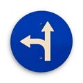 Arrow blue traffic sign, clipping path. Royalty Free Stock Photo