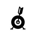 Arrow board, business target symbol flat black line icon, Vector Illustration Royalty Free Stock Photo