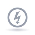 Arrow bolt icon. Electric flash symbol.